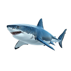 Fototapeta premium A realistic depiction of a great white shark swimming.
