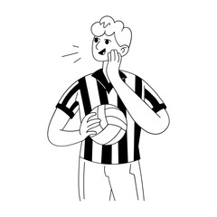 A hand drawn illustration of game referee 

