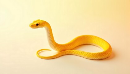 Fototapeta premium Yellow Snake, Reptile, Exotic Animal - Bright colors