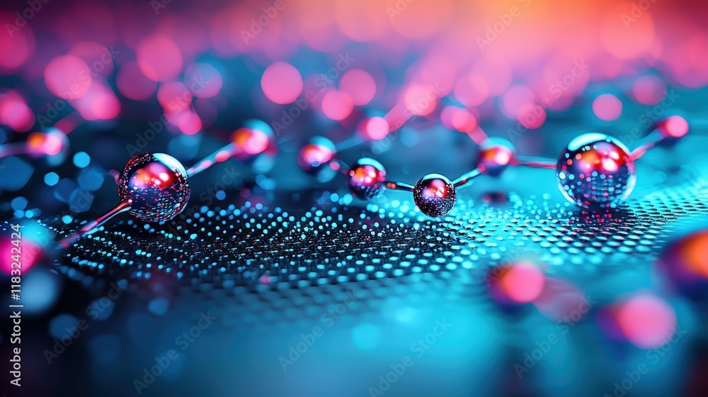 Poster close-up of nanostructures creating vibrant patterns on a microscopic leve