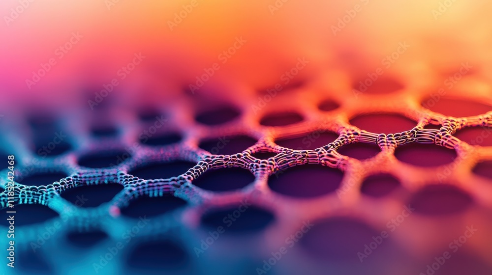 Poster close-up of nanostructures creating vibrant patterns on a microscopic leve