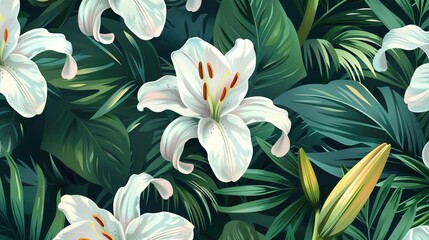 lily seamless pattern wallpaper