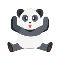 Funny Baby Panda Cartoon Illustration. Vector Character