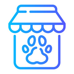 pet shop Line Gradient Icon