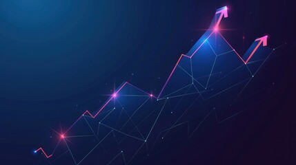Fototapeta premium Financial chart background, abstract with uptrend arrow Technology illustration.