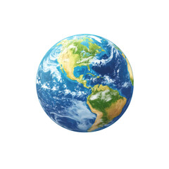 Fototapeta premium Realistic 3d planet Earth isolated on transparent or white background.