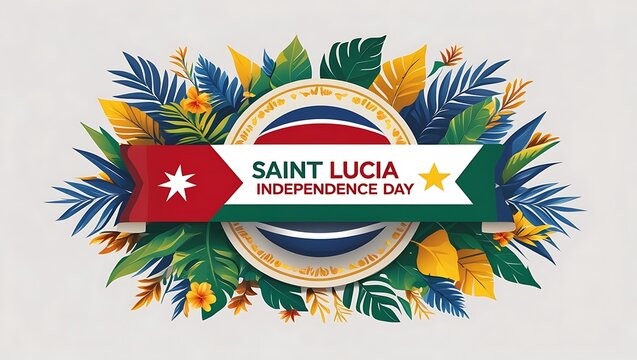 Saint Lucia Independence Day Celebrated with Tropical Floral Design - Powered by Adobe