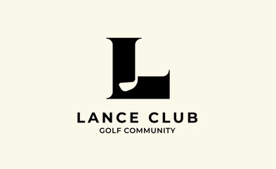 Monogram logo design initial L and Golf. Golf ball, golf stick and sport typography concept. Club and community template design. Club and community template design.