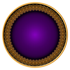 Luxury vintage golden or gold circle frame border design