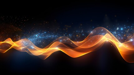 Abstract Orange and Blue Glowing Waves Background Design