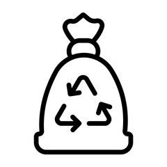 Garbage Bag Vector Line Icon Design