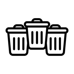 Waste Sorting Vector Line Icon Design