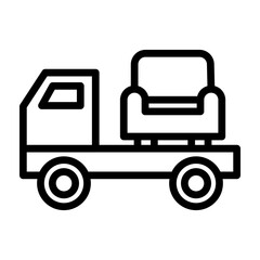 Bulky Waste Pickup Vector Line Icon Design