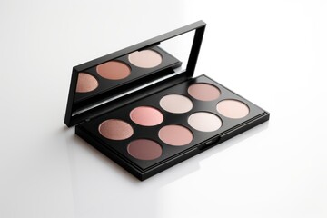 Eye shadow palette packaging cosmetics white background fashion.
