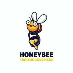 Honey Bee Mascot Cartoon Logo