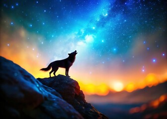 Tilt-shift transforms a lonely wolf's nighttime howl into a breathtaking, miniature world.