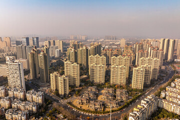 Fototapeta premium City skyline view under haze