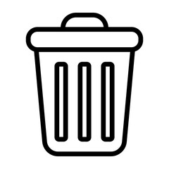 Trash Can Vector Line Icon Design