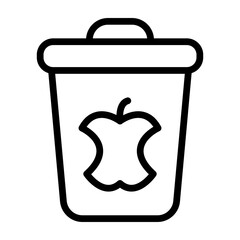 Organic Waste Vector Line Icon Design