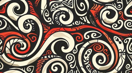 maori tattoo seamless pattern wallpaper