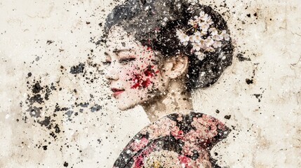 Cultural beauty portrait of a geisha japan artistic expression traditional setting close-up heritage