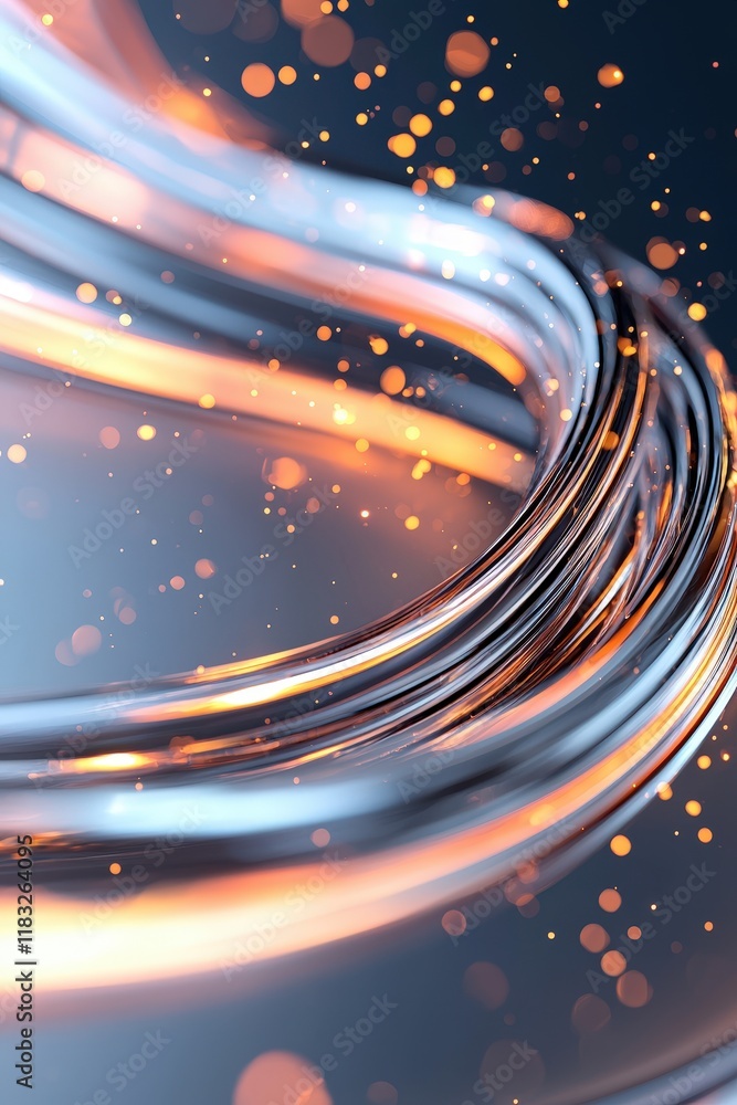 Poster dynamic visualization of advanced materials forming futuristic design