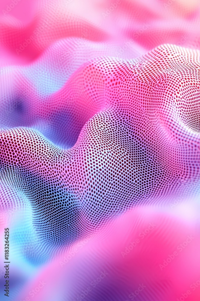 Poster dynamic visualization of advanced materials forming futuristic design