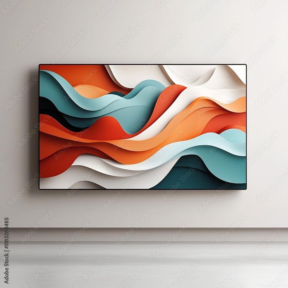 Poster mesmerizing marble effect display surface exhibiting a captivating abstract pattern of undulating cu