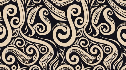 maori tattoo seamless pattern wallpaper