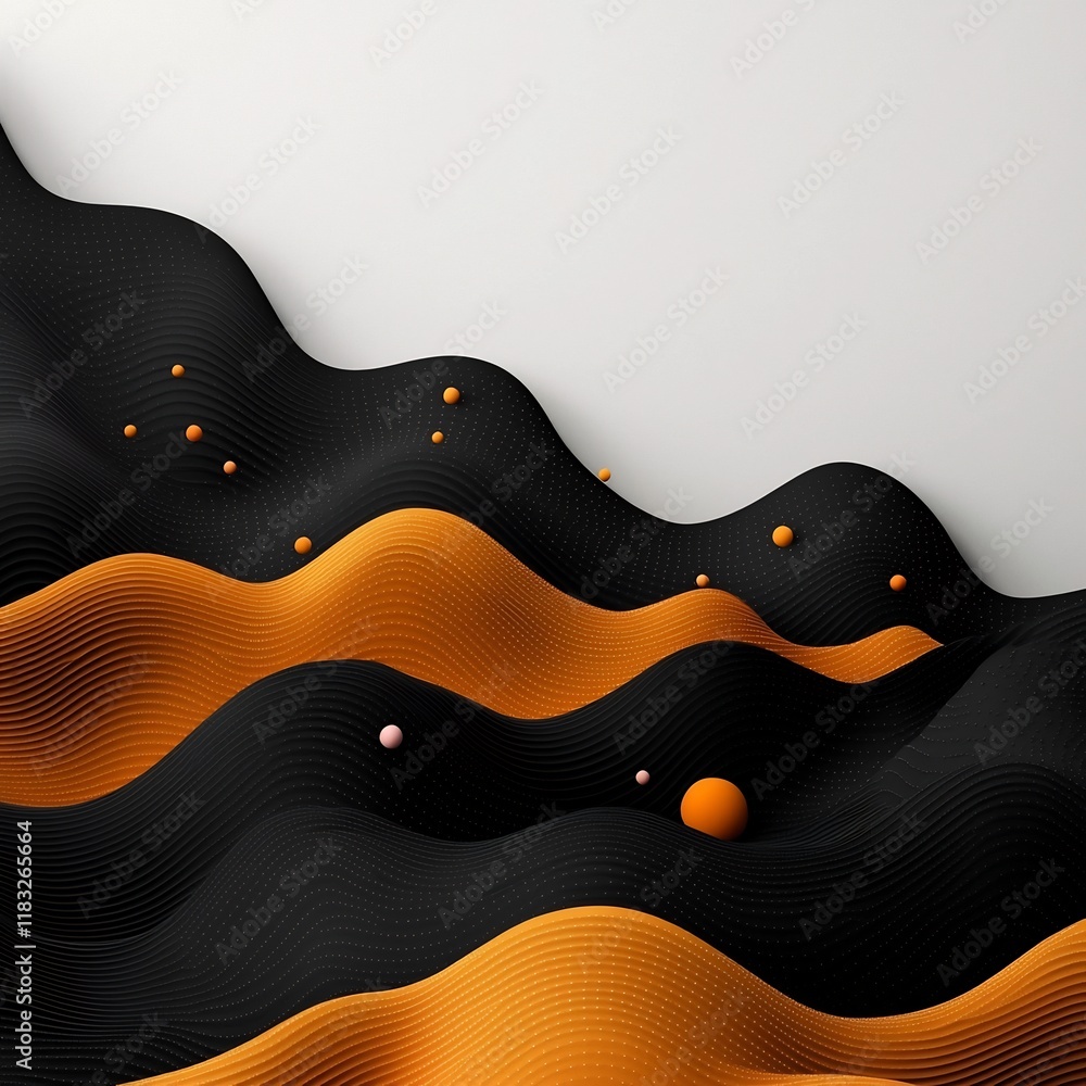 Poster captivating abstract landscape featuring a dynamic minimalist design with pastel colored undulating 