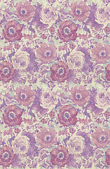 ALL OVER DESIGN . FLOWER ALL OVER. digital printing textile pattern wallpaper colorful flower with watercolor background-illustration, seamless pattern