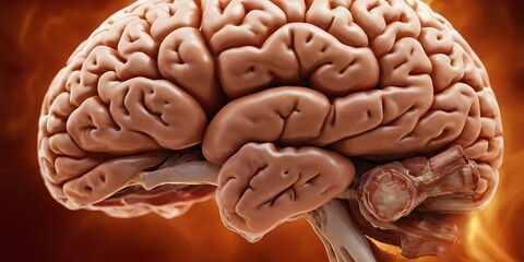 Dynamic 3D Brain, Neon Lines Illuminate Neural Network Connections.idea, intelligence, technology, concept, brain, connection, creativity, futuristic, horizontal, science, 4562