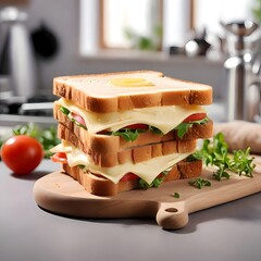 sandwich with ham and cheese