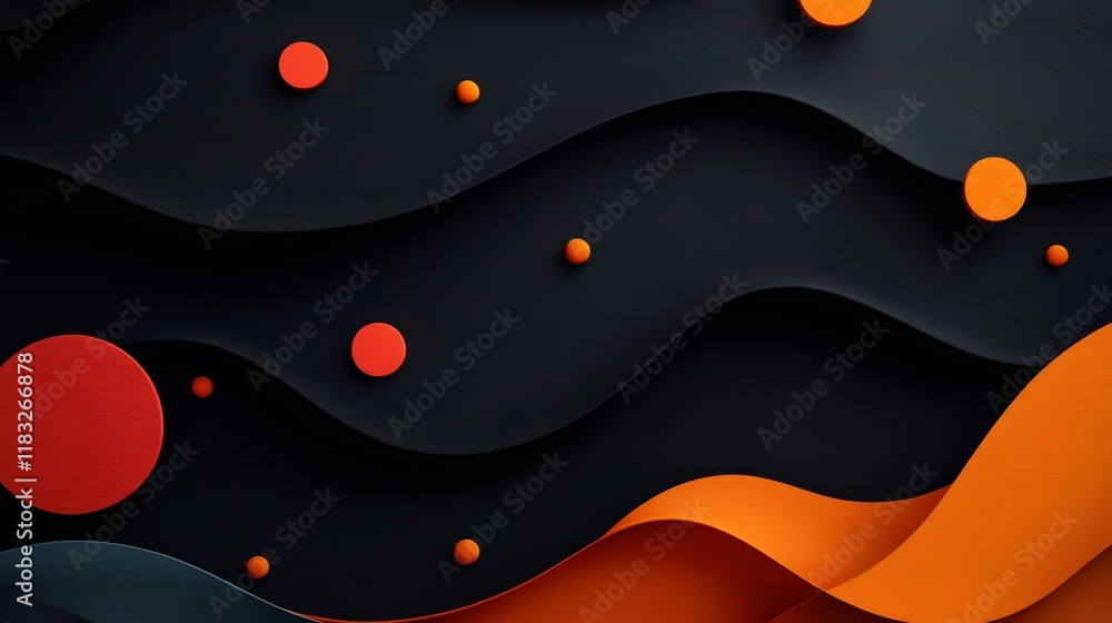 Poster mesmerizing abstract landscape with pastel dots and flowing lines creating a dynamic wave pattern ac