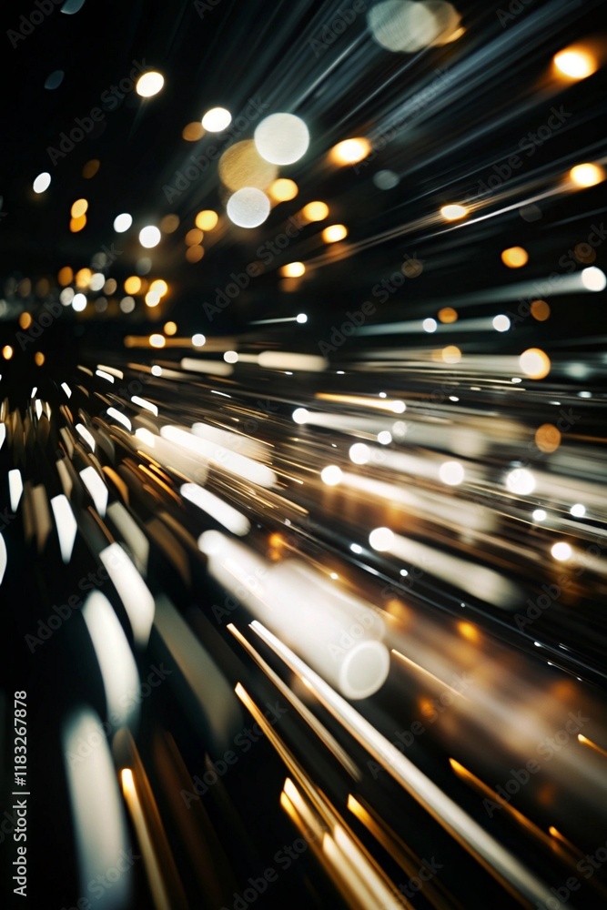 Aufkleber abstract dynamic light painting with vibrant streaks and bokeh effects in diagonal composition on a 