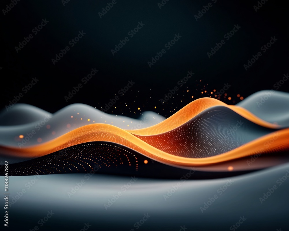 Poster a captivating and enigmatic abstract scene featuring a dark background with a mesmerizing wave like 