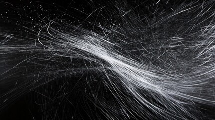 Fototapeta premium Abstract Light Trails Dynamic Streaks White Lines on Black Background Night Photography