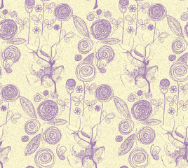 ALL OVER DESIGN . FLOWER ALL OVER. digital printing textile pattern wallpaper colorful flower with watercolor background-illustration, seamless pattern