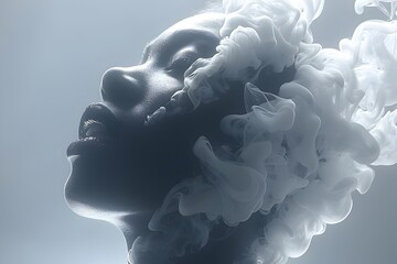 Distressed print cut out on a white background