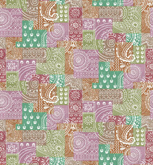 Seamless Colorful tie dye shibori print. Seamless hand drawn batik pattern.Rug textured background. Modern batik wallpaper tile. Watercolor pattern for fabric, clothes, wallpaper. Ethnic design.