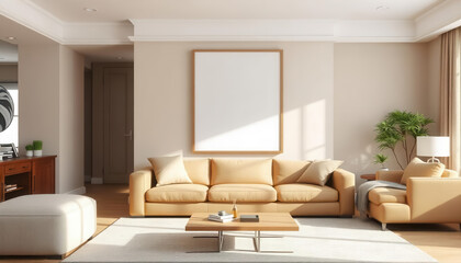 Stylish living room interior design modern home photography bright environment wide angle comfort concept