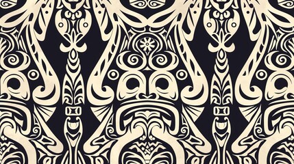 maori tattoo seamless pattern wallpaper