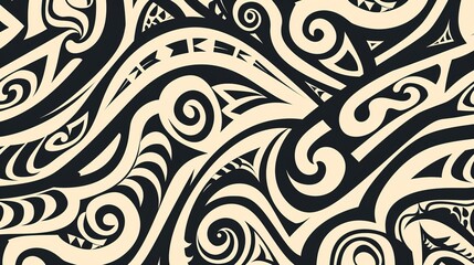 maori tattoo seamless pattern wallpaper