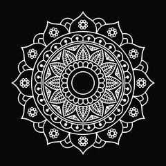 A black and white ornamental mandala background
