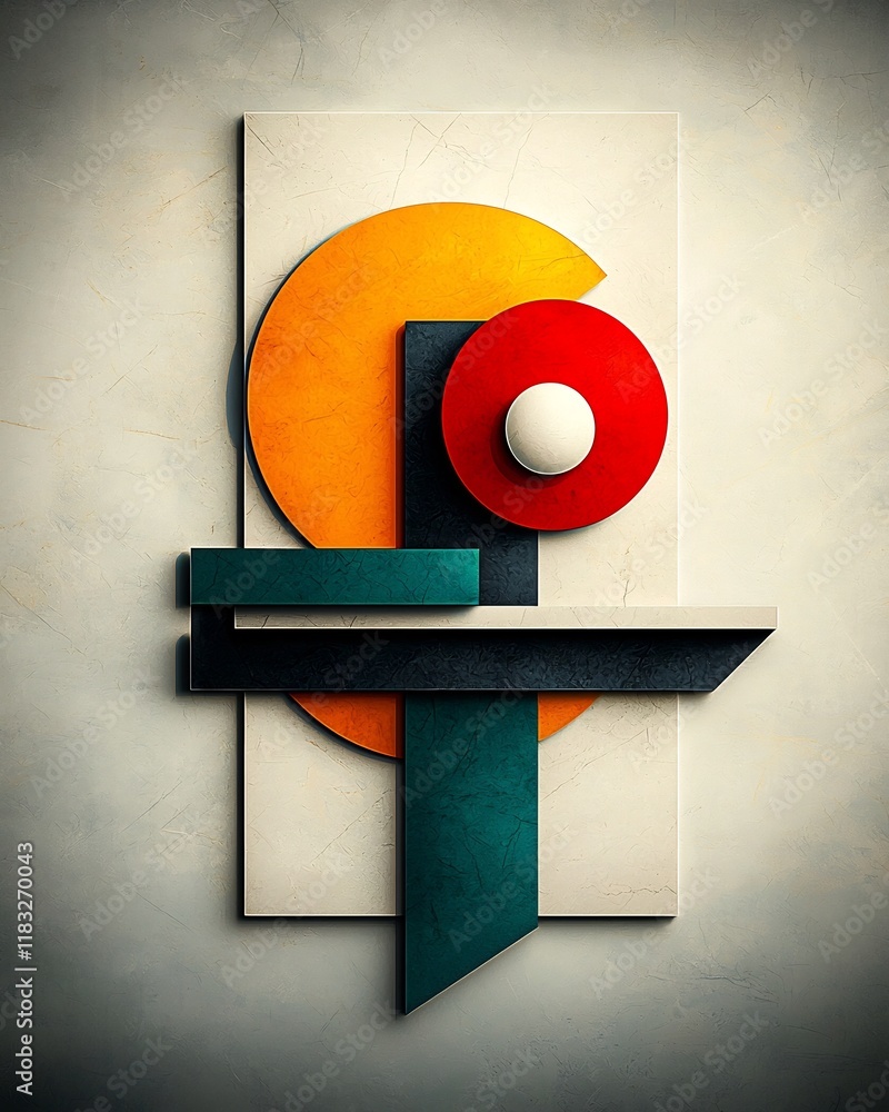 Poster captivating geometric sculpture with striking interplay of light and shadow elegant and refined abst