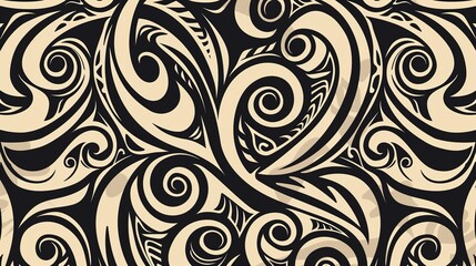 maori tattoo seamless pattern wallpaper