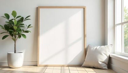 Contemporary art display modern living room interior design bright environment minimalist viewpoint