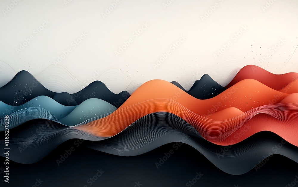 Poster breathtaking abstract digital art landscape featuring a mesmerizing overlay of pastel colored dots a