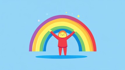 person and rainbow