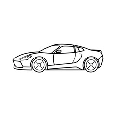 Fototapeta premium Car transport line art vector illustration